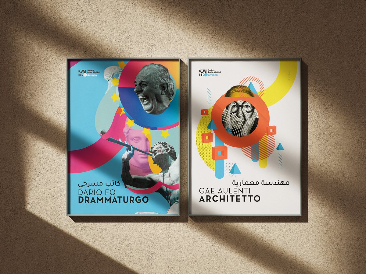 Poster — Dario Fo Drammaturgo · Gae Aulenti Architetto
